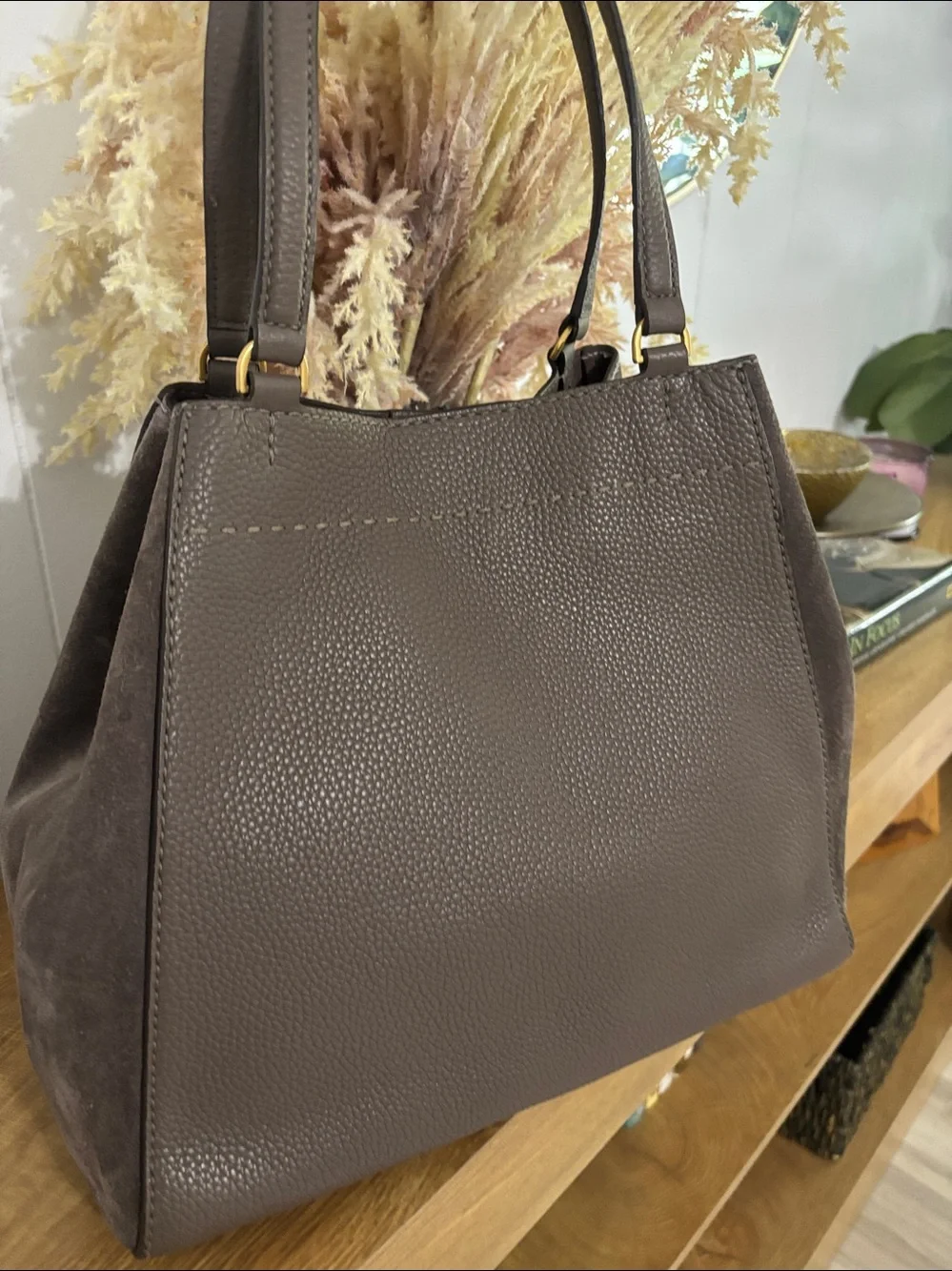 Tory Burch McGraw leather & suede shoulder bag Tote